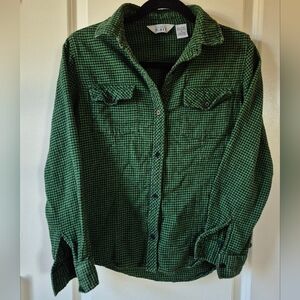 KEREN hart Green & Black Houndstooth Shirt • Women's Small